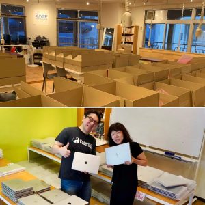 寄贈されたノート PC (写真提供: CASE Shinjuku)